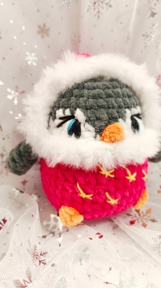 🐧 Frosty Fintan| Winter Moon & Stars Collection | Pink