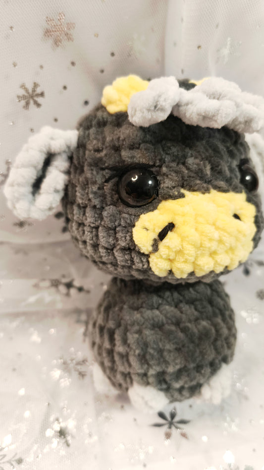 🐮❄️ Highland-Kuh „Ealga“ | Grau Gelb | Irische Winterzeit