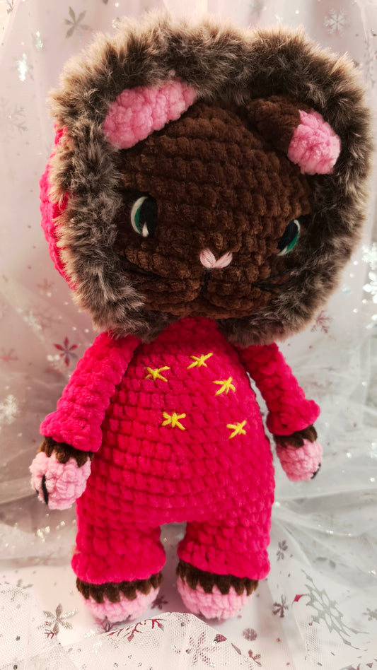 🐱 Onesie Cat „Fia“ aus der Winter Moon and Stars Collection in Pink | ca 30 cm