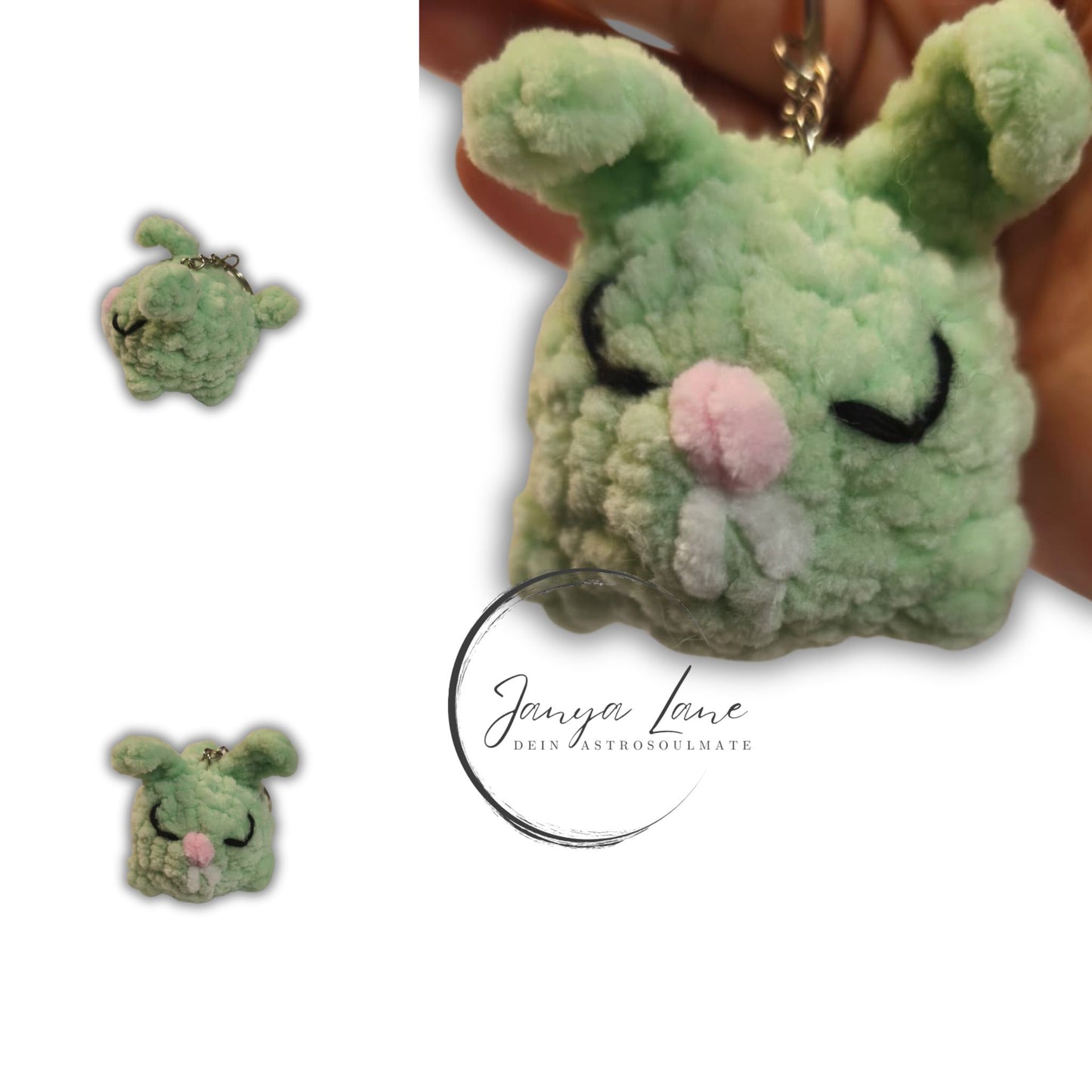 🩶 Schlüsselanhänger Peanut | der kleine Hase mit der geheimen Lakritz Leidenschaft 🐰| Farbe mint