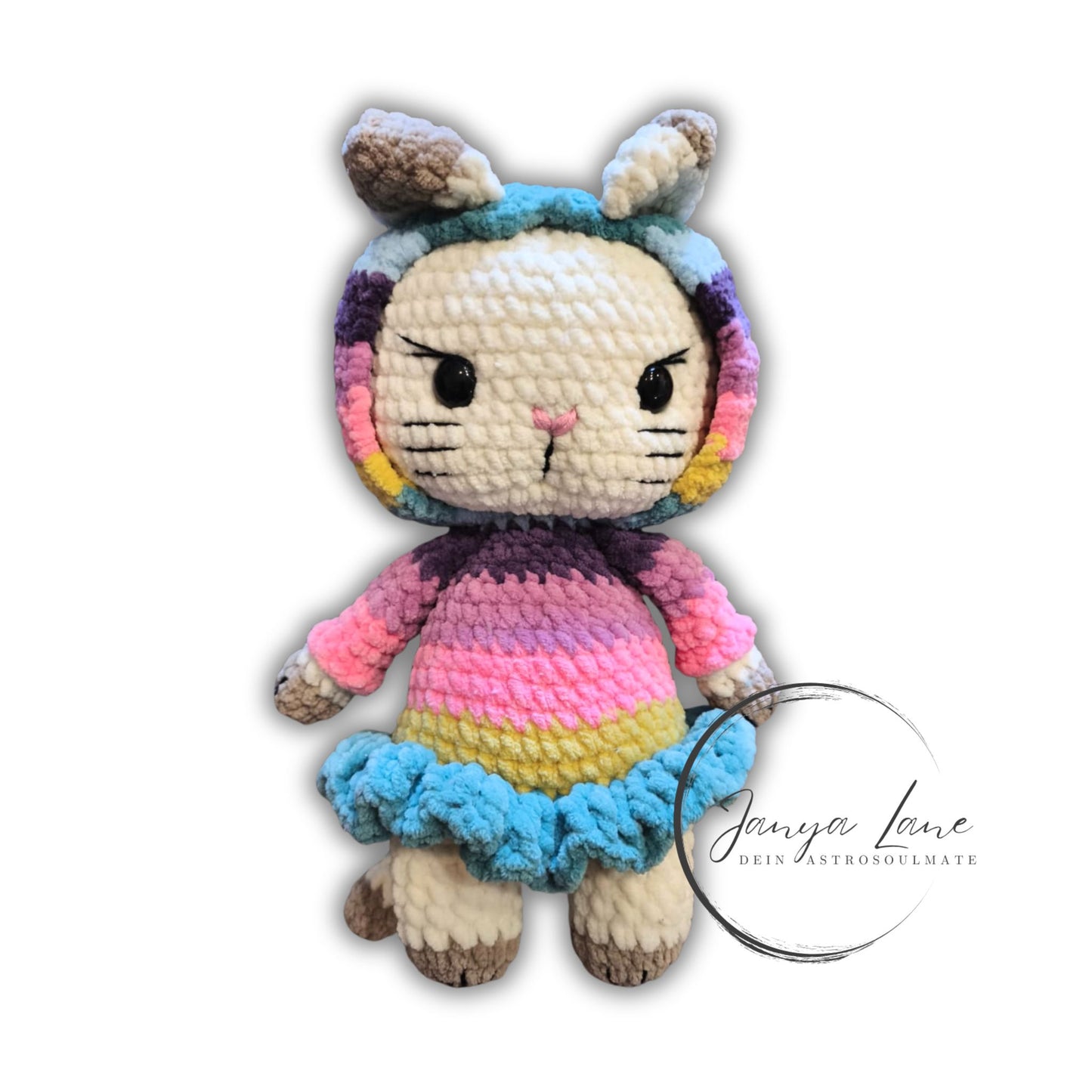 🐱 Onesie Cat „Sorcha“ Regenbogenkleidchen | Weiß (30 cm)