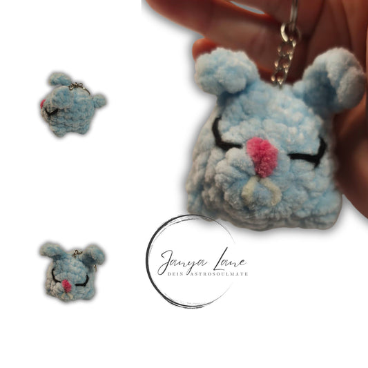 🩶 Schlüsselanhänger Peanut | der kleine Hase mit der geheimen Lakritz Leidenschaft 🐰| Farbe hellblau