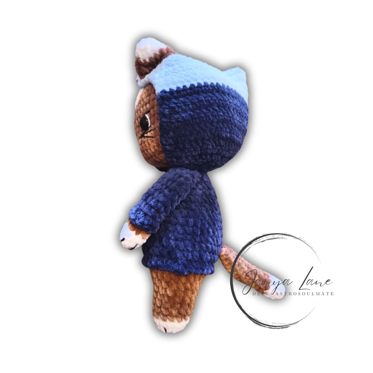 🐱 Hoodie Cat „Maeve“ BlueBerry | Lightblue | Braun (30 cm)