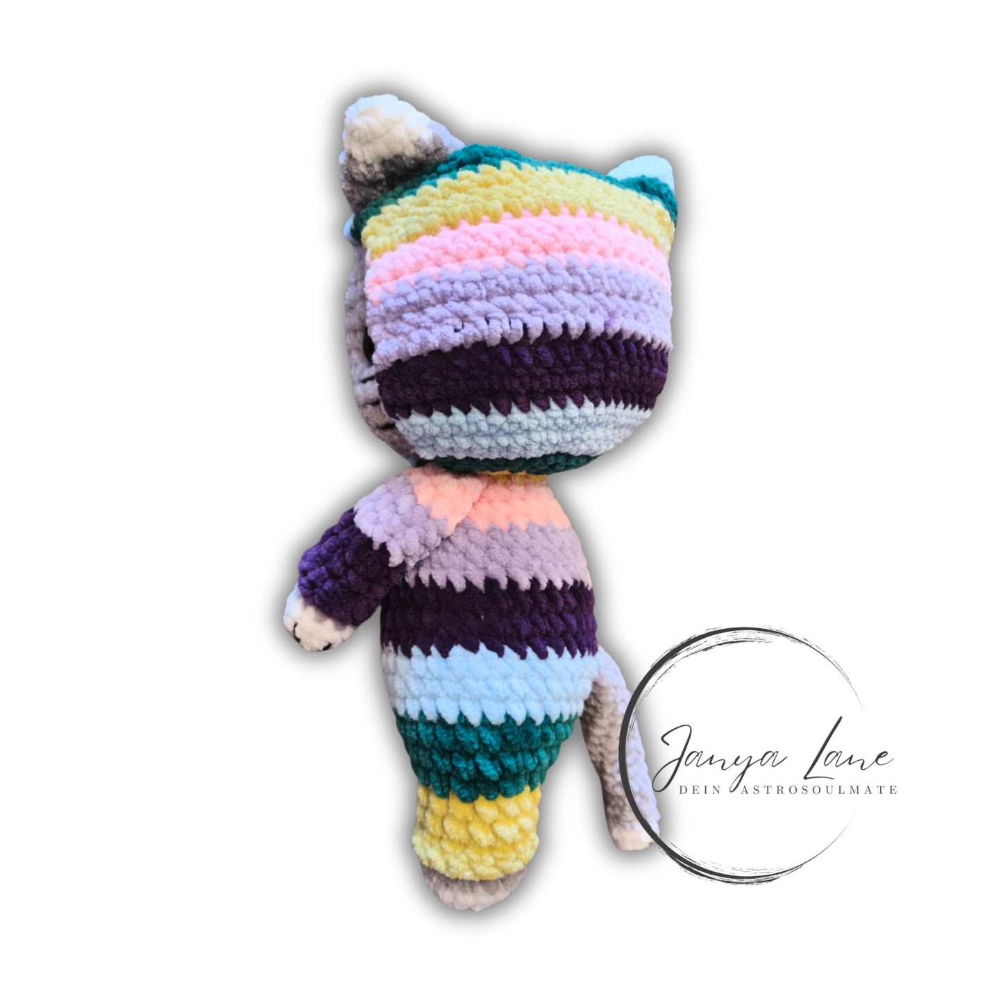 🐱 Onesie Cat „Eithne“ Regenbogen Mix | Grau (30 cm)