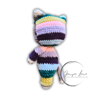 🐱 Onesie Cat „Eithne“ Regenbogen Mix | Grau (30 cm)