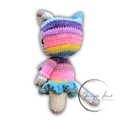 🐱 Onesie Cat „Sorcha“ Regenbogenkleidchen | Weiß (30 cm)