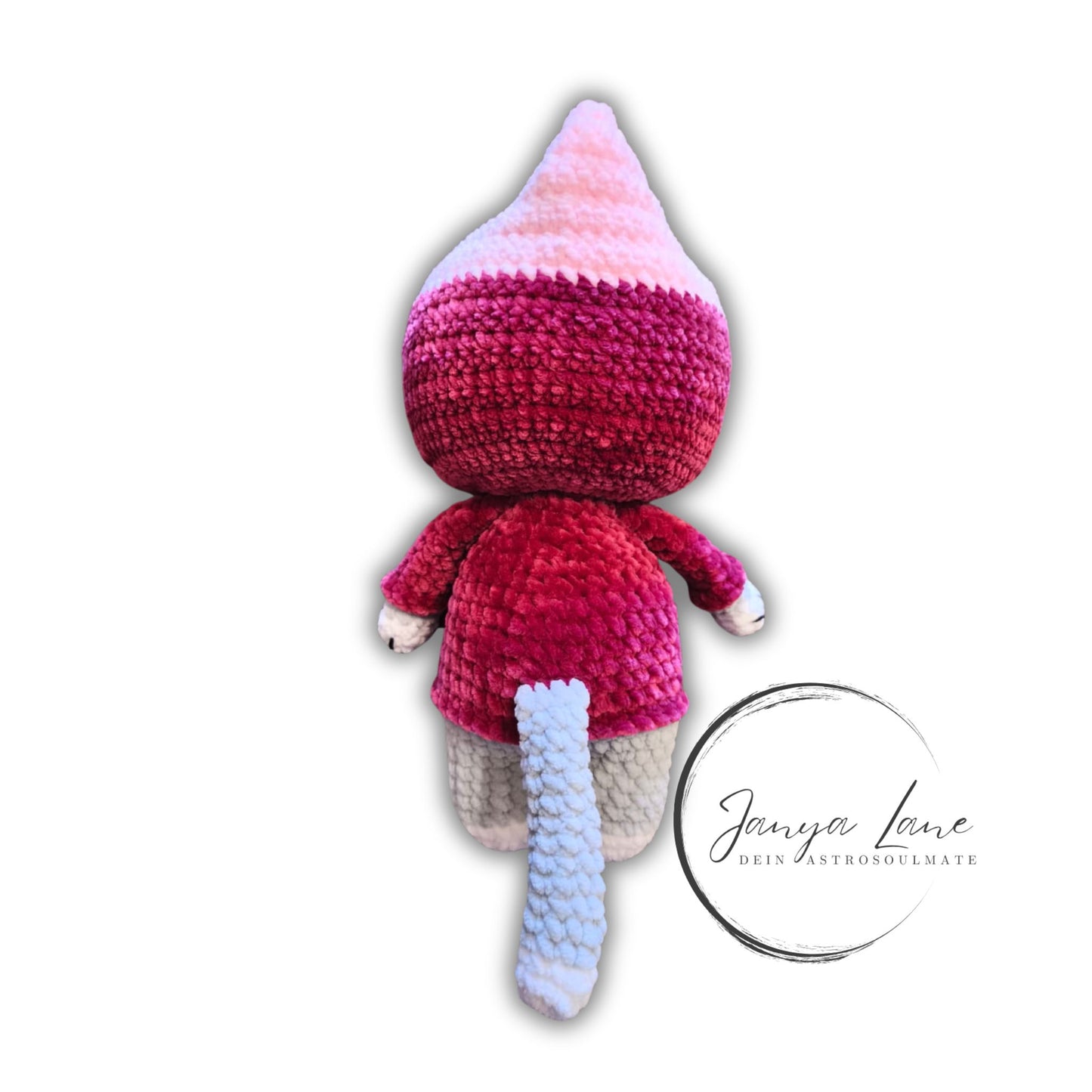 🐱 Hoodie Cat „Aislinn“ in Beere | Rosa | Grau (30 cm)