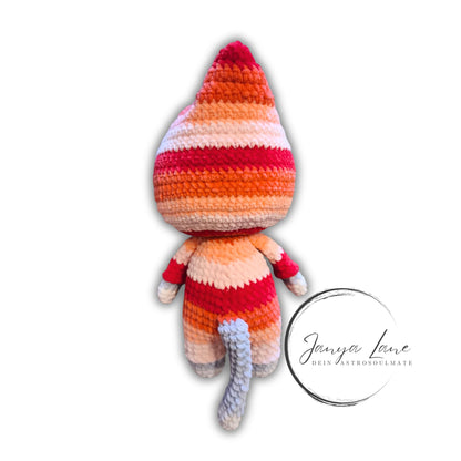 🐱 Onesie Cat „Ailis“ Orange | Rot | Grau (30 cm)