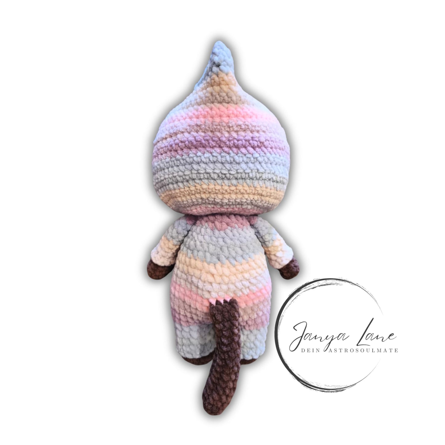 🐱 Onesie Cat „Niamh“ Pastell Regenbogen | Braun (30 cm)