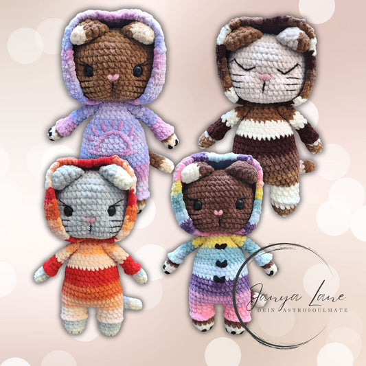 Häkelanleitung Amigurumi Onesie Katzenfreunde (PDF) | AstroSoulMates Häkelwelt Sofortdownload | Standart