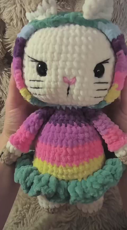 🐱 Onesie Cat „Sorcha“ Regenbogenkleidchen | Weiß (30 cm)