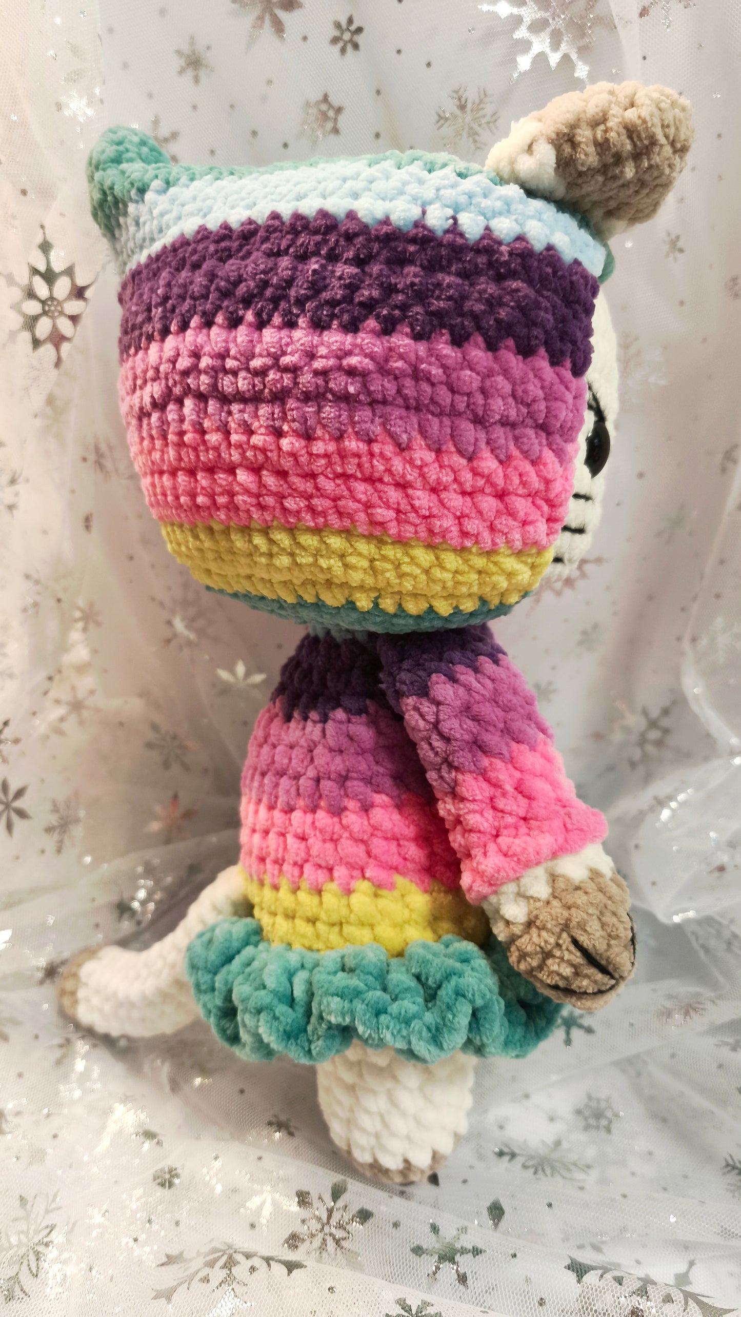 🐱 Onesie Cat „Sorcha“ Regenbogenkleidchen | Weiß (30 cm)