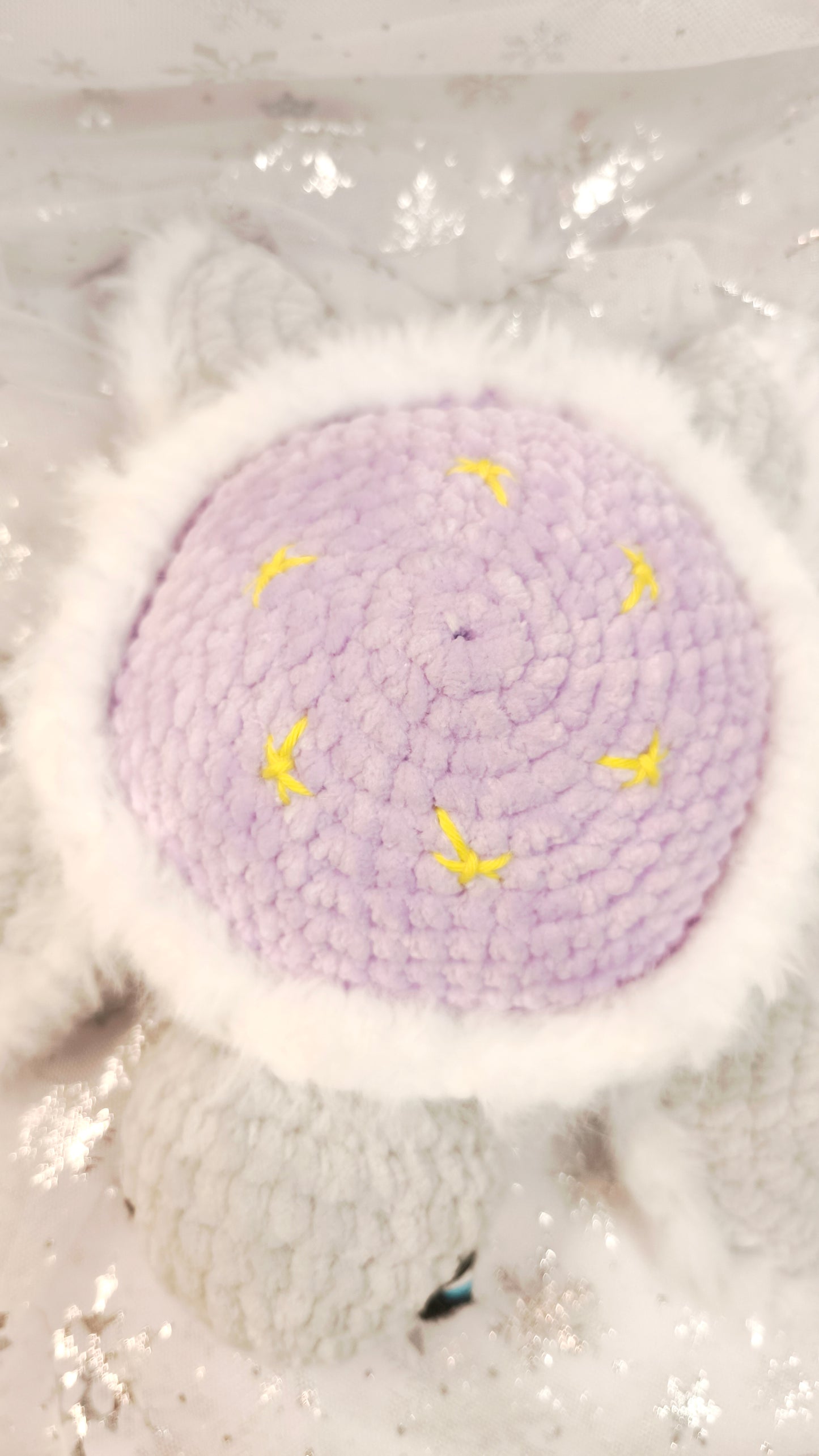 ❄️🐢 Winter Moon & Stars Schildkröte „Eirlys“ | Flieder