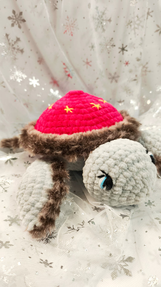 ❄️🐢 Winter Moon & Stars Schildkröte „Eirlys“ | Pink