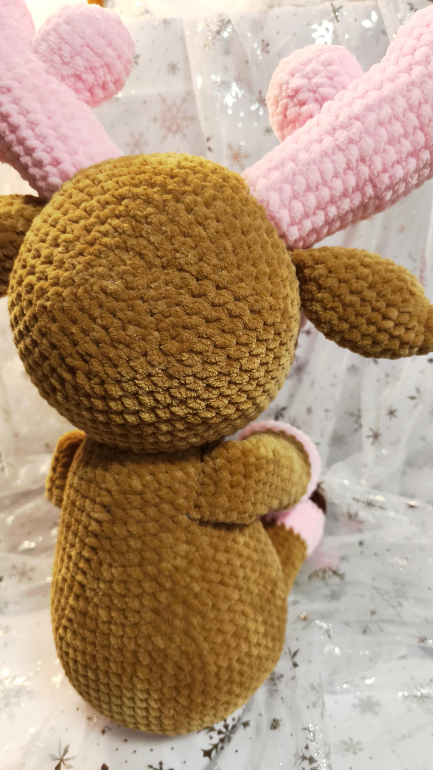 🦌 Amigurumi Elch „Rian“ in | Rosa-Karamell | Cozy Winter Edition