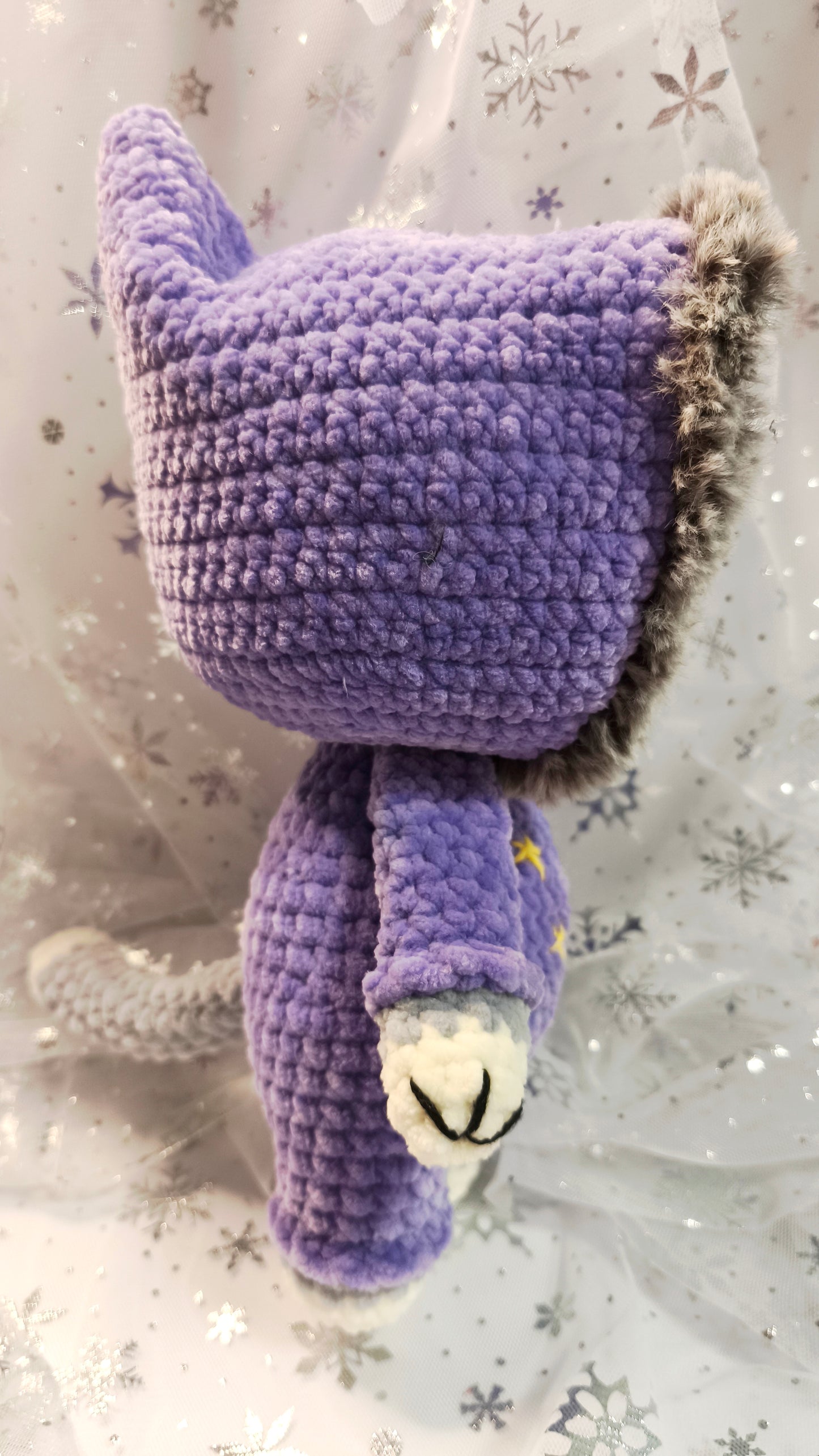 🐱 Onesie Cat „Lyra“ aus der Winter Moon and Stars Collection in Lila | ca 30 cm