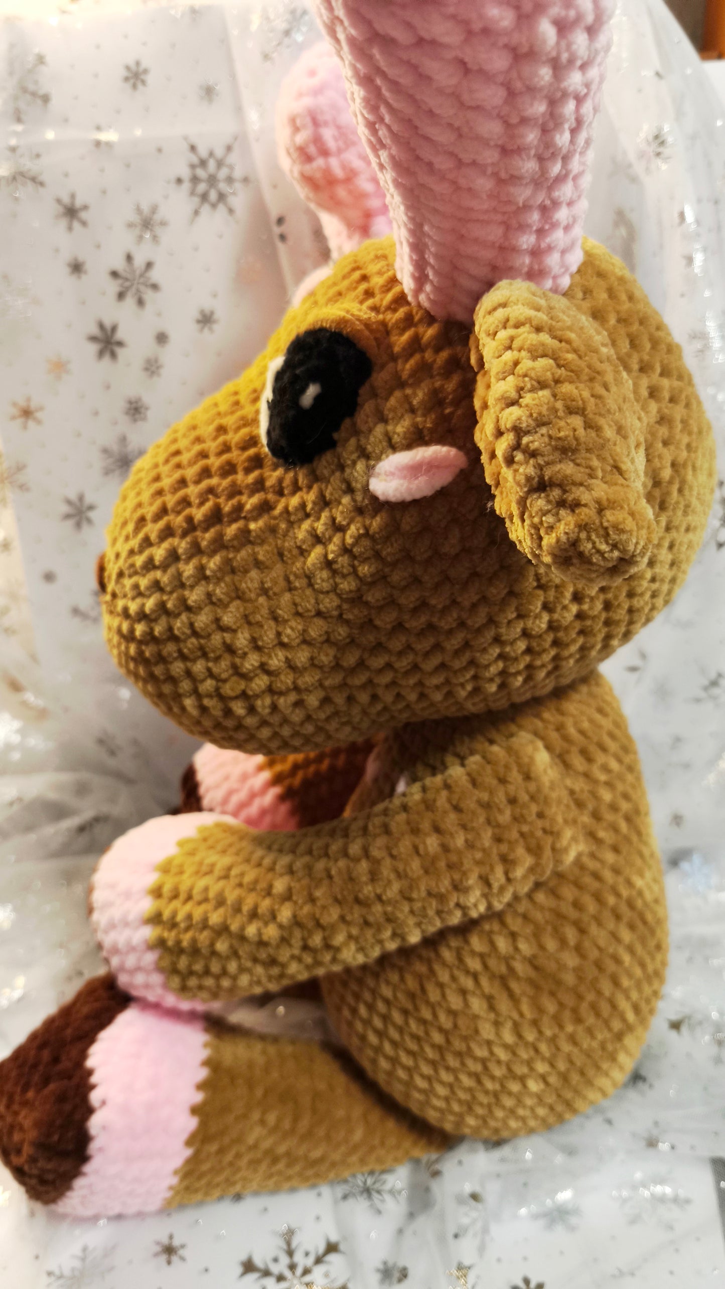🦌 Amigurumi Elch „Rian“ in | Rosa-Karamell | Cozy Winter Edition