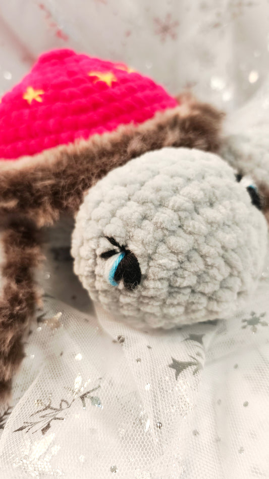 ❄️🐢 Winter Moon & Stars Schildkröte „Eirlys“ | Pink