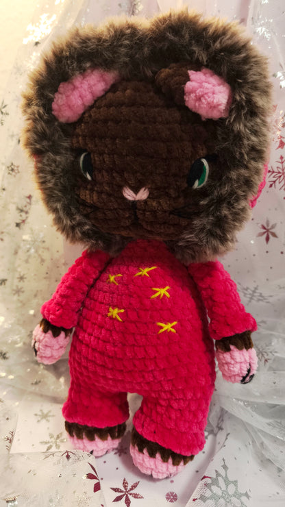 🐱 Onesie Cat „Fia“ aus der Winter Moon and Stars Collection in Pink | ca 30 cm