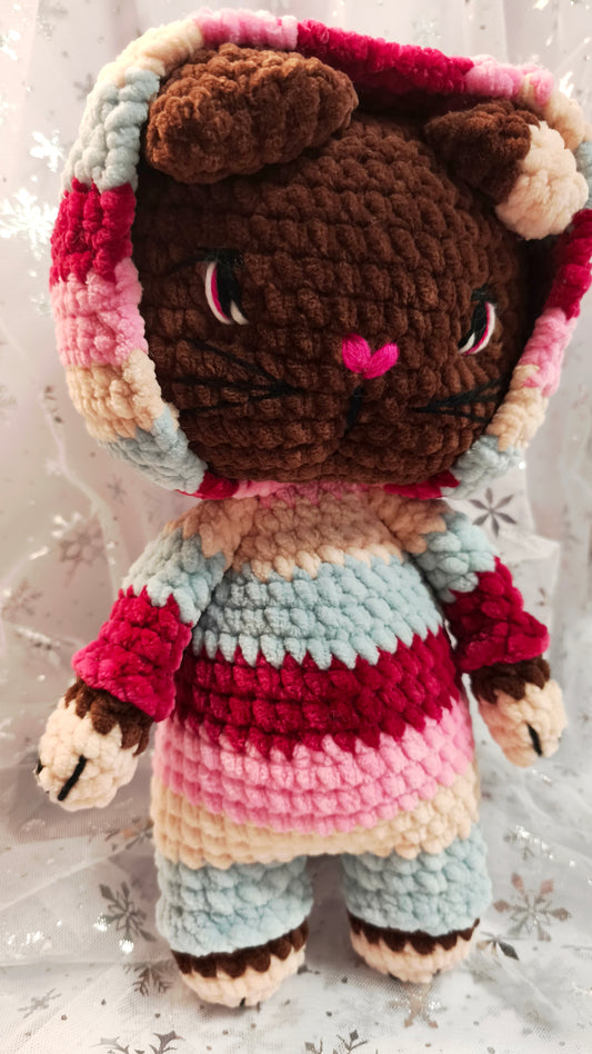 🐱 Onesie Cat „Branna“ Beere | Lila | Rosa (30 cm)