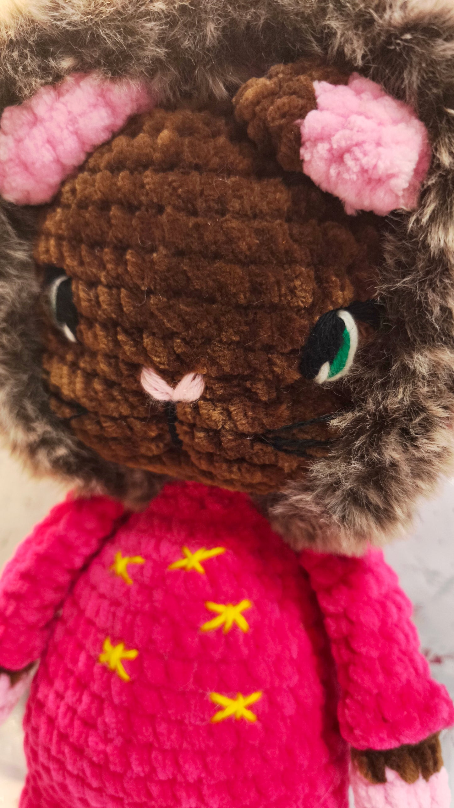 🐱 Onesie Cat „Fia“ aus der Winter Moon and Stars Collection in Pink | ca 30 cm