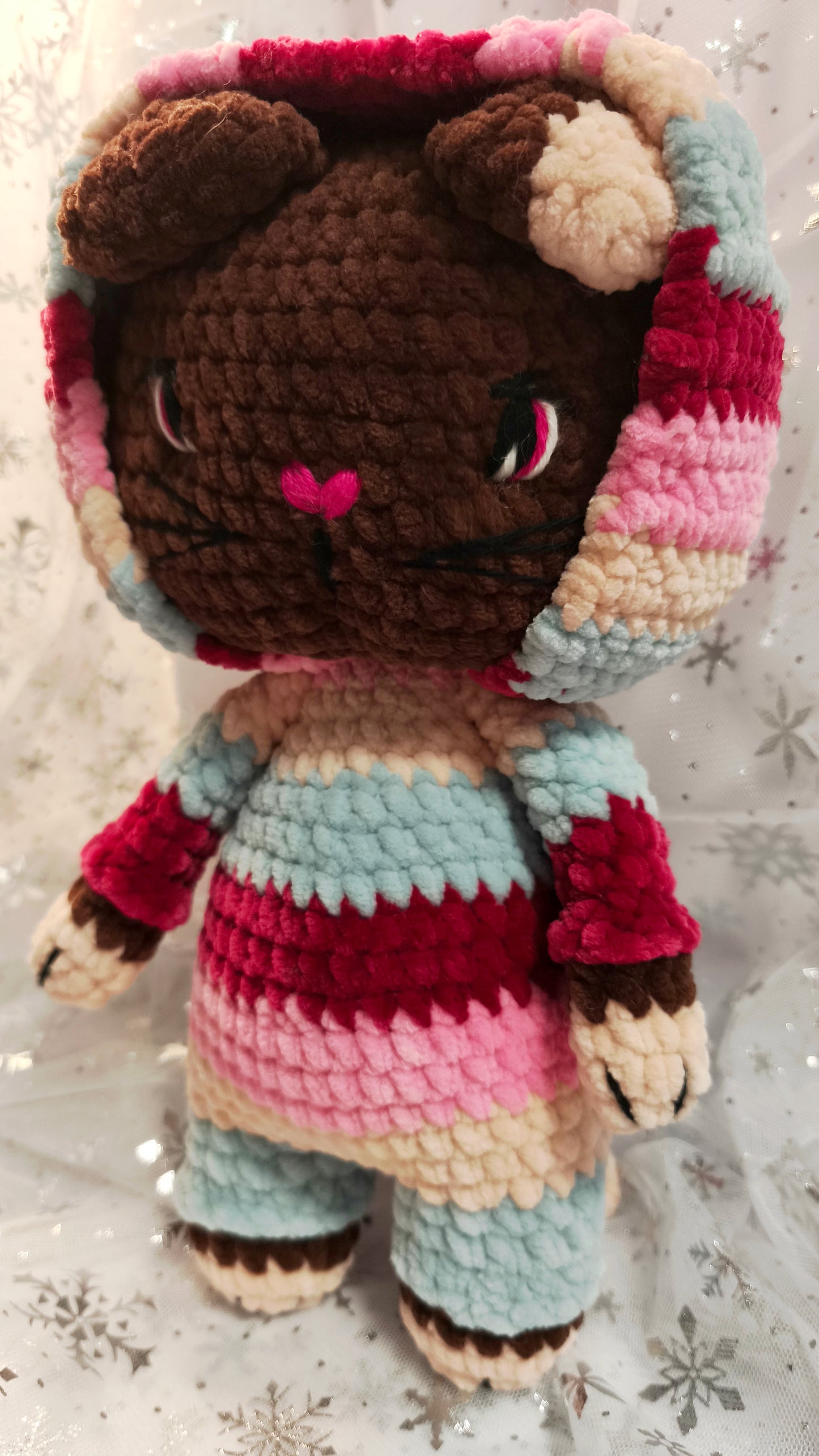 🐱 Onesie Cat „Branna“ Beere | Lila | Rosa (30 cm)