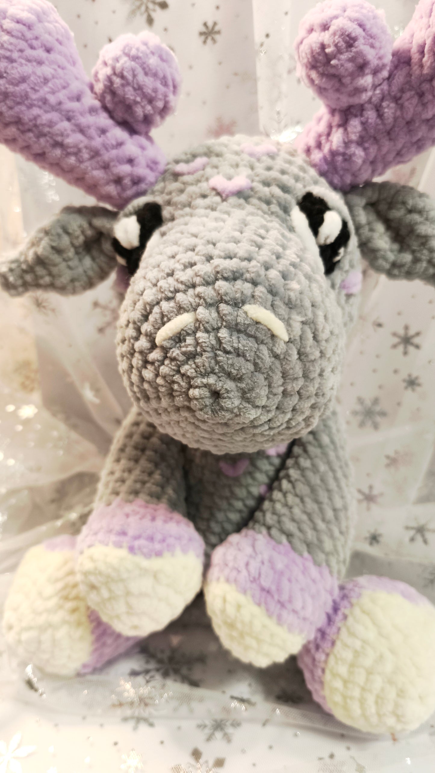 🦌 Amigurumi Elch „Coilín“ in | Lavendel | Cozy Winter Edition