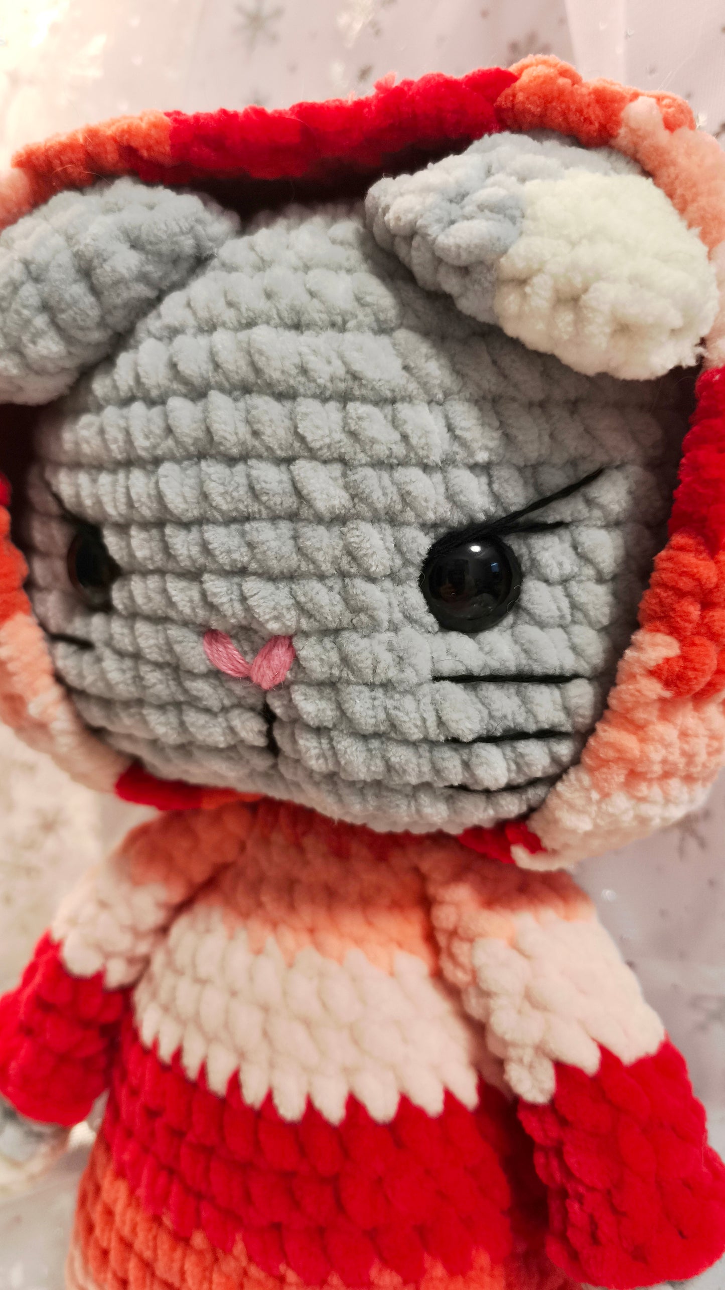 🐱 Onesie Cat „Ailis“ Orange | Rot | Grau (30 cm)