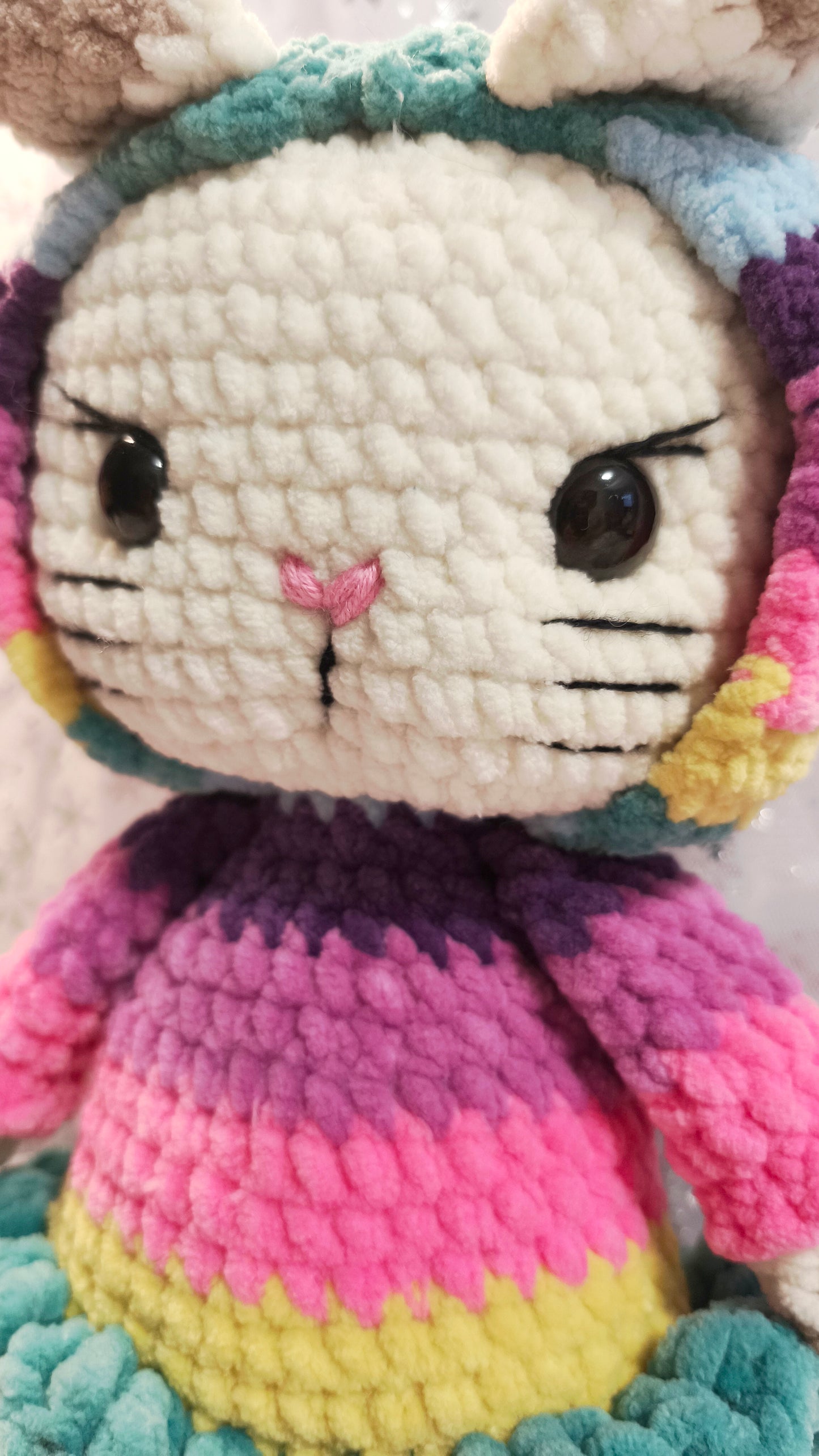 🐱 Onesie Cat „Sorcha“ Regenbogenkleidchen | Weiß (30 cm)