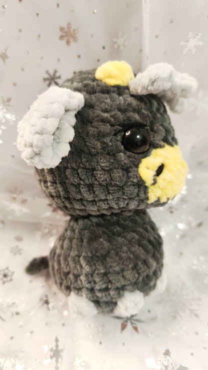 🐮❄️ Highland-Kuh „Ealga“ | Grau Gelb | Irische Winterzeit