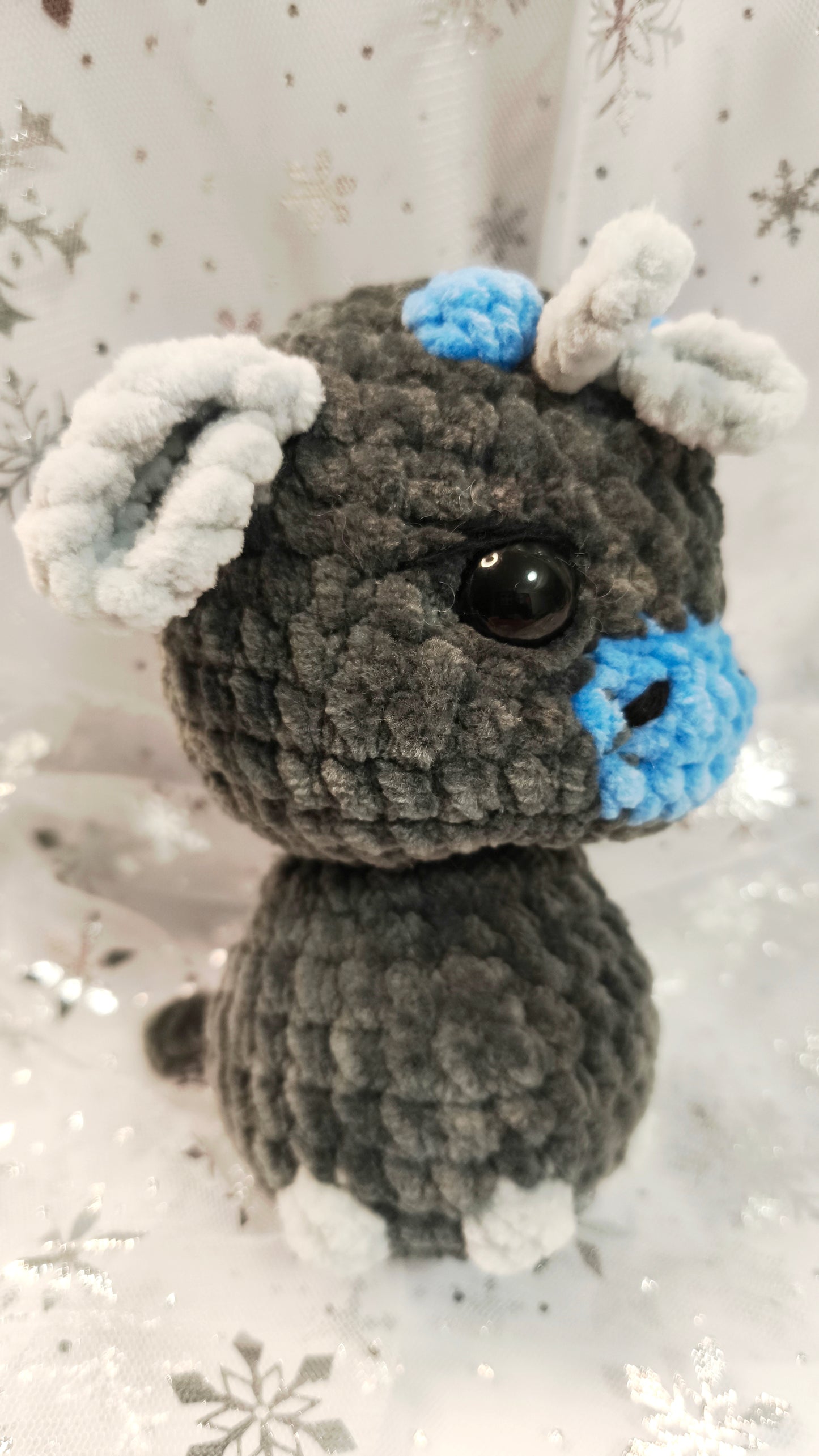 🐮❄️ Highland-Kuh „Ealga“ | Grau Blau | Irische Winterzeit