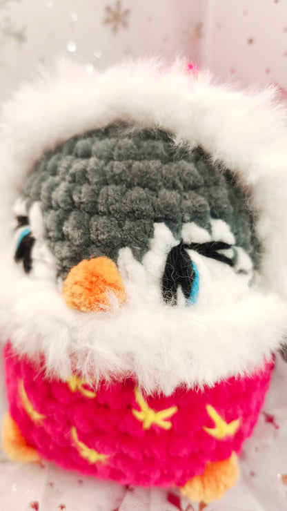 🐧 Frosty Fintan| Winter Moon & Stars Collection | Pink