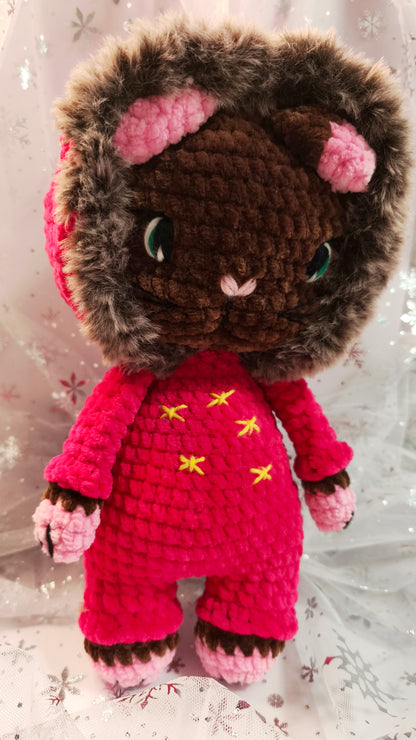 🐱 Onesie Cat „Fia“ aus der Winter Moon and Stars Collection in Pink | ca 30 cm
