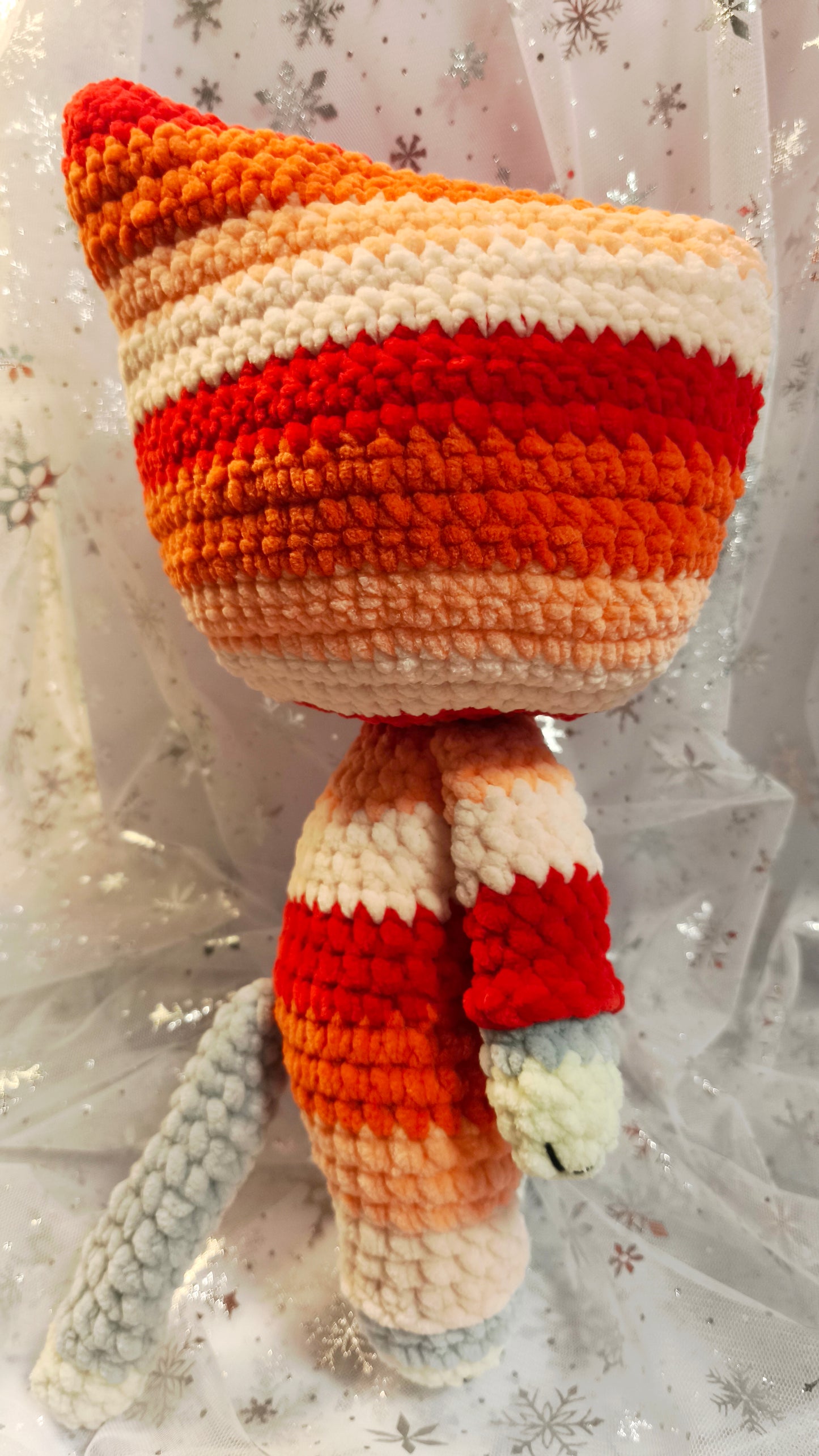 🐱 Onesie Cat „Ailis“ Orange | Rot | Grau (30 cm)