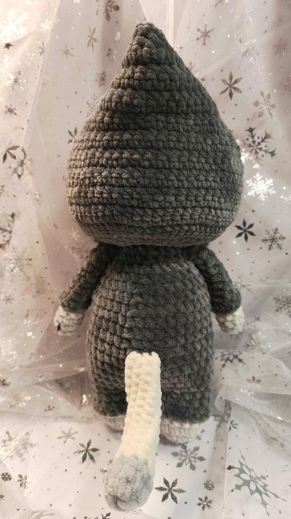 🐱 Onesie Cat „Odrán“ aus der Winter Moon and Stars Collection in Dunkelgrau | ca 30 cm