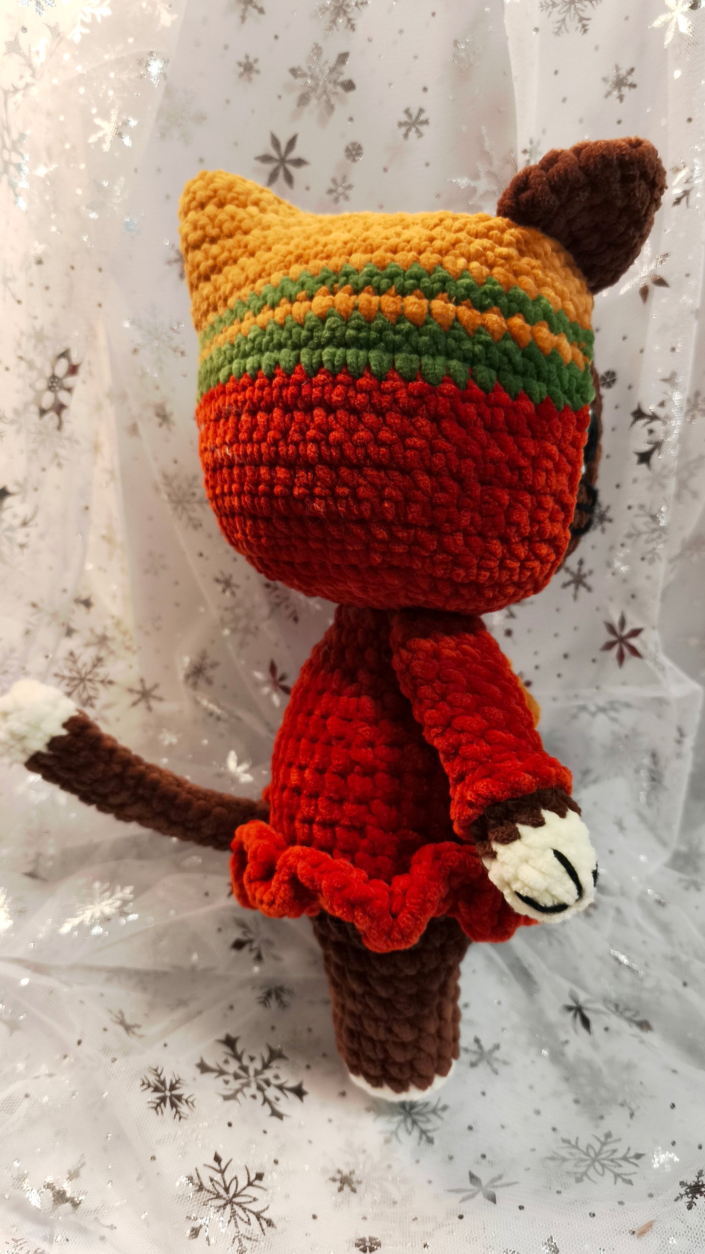 🐱 Hoodie Cat „Mairéad“ im Hoodie Dress in Rost | Gold | Kastanie (30 cm)