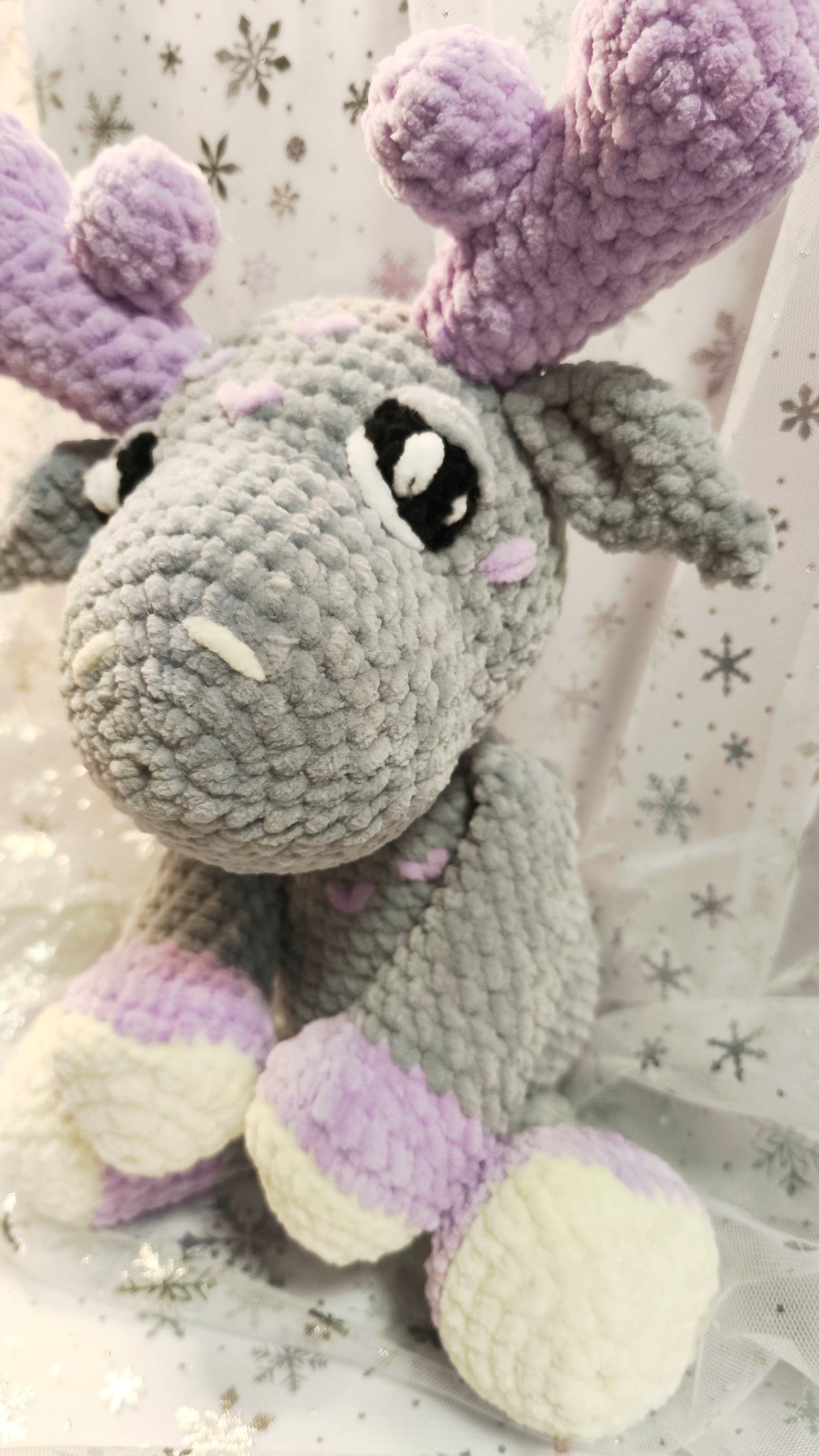 🦌 Amigurumi Elch „Coilín“ in | Lavendel | Cozy Winter Edition