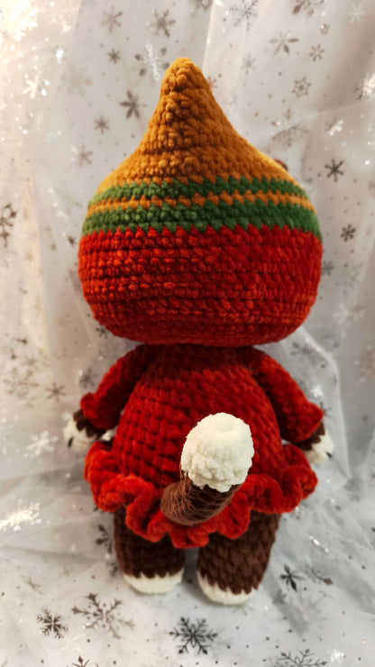 🐱 Hoodie Cat „Mairéad“ im Hoodie Dress in Rost | Gold | Kastanie (30 cm)